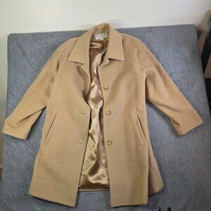 Vintage Larry Levine 100% Camel Hair Coat Women’s Size 10 Tan Italian Fabric
